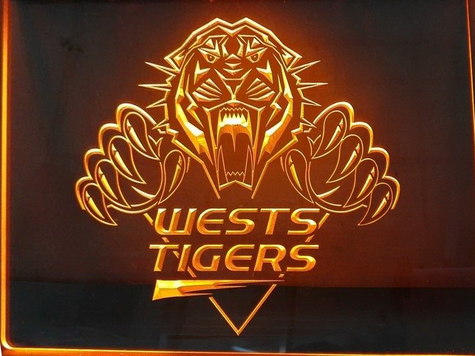 West Tigers Balmain Tigers LED Neon Flag Sign Large NRL